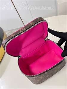 L.V Nice Mini Toiletry Pouch Monogram Canvas Fuchsia M46767