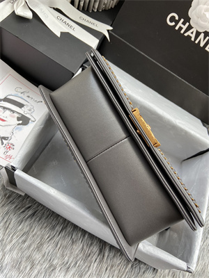 Cha.nel Medium Leboy Bag With Top Handle Python Leather Gold Metal A94804