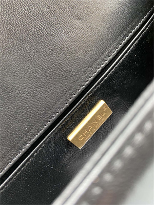 Cha.nel Medium Leboy Bag With Top Handle Python Leather Gold Metal A94804