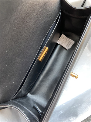 Cha.nel Medium Leboy Bag With Top Handle Python Leather Gold Metal A94804