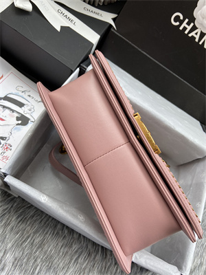 Cha.nel Medium Leboy Bag With Top Handle Python Leather Gold Metal A94804