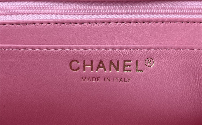 Cha.nel Mini Classic Flap Bag Tweed Gold Tone Metal Pink A01116