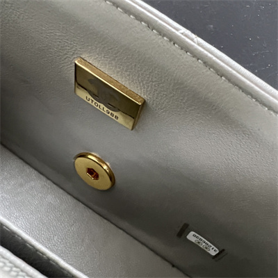 Cha.nel Mini Classic Flap Bag Lambskin Gold Tone Metal Grey 01116