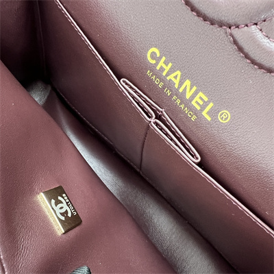 Cha.nel Small Classic Flap Bag Grained Calfskin Gold Tone Metal Black 01117