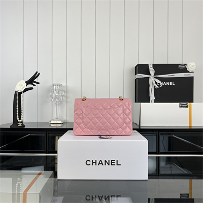 Cha.nel Small Classic Flap Bag Lambskin Gold Tone Metal Pink 01117