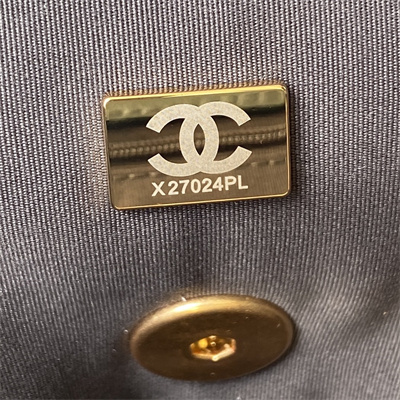 Chanel 19 Handbag Lambskin Gold Double C Metal Dk Grey AS1160