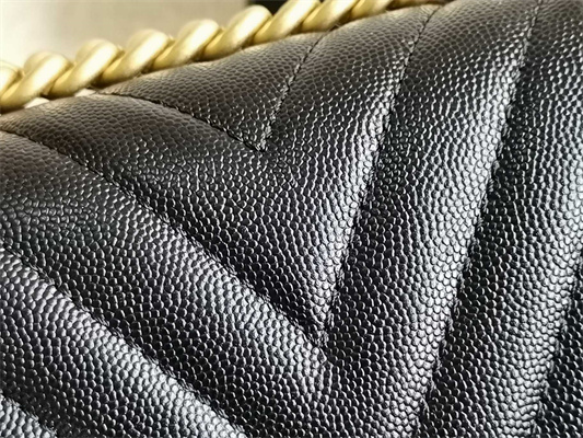 Cha.nel Small Leboy Bag Chevron Pattern Grained Calfskin Aged Gold Metal Black A67085