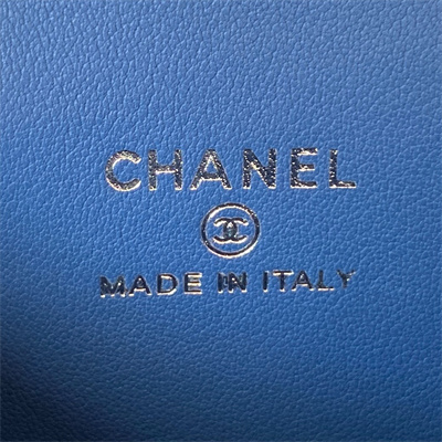 Cha.nel Vanity Case Denim Gold Tone Metal AP3203