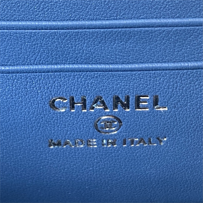 Cha.nel Vanity Case Denim Gold Tone Metal AP3204