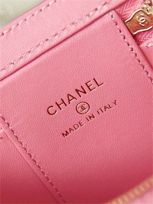 Cha.nel Vanity Case Lambskin Gold Tone Metal Pink AP3230