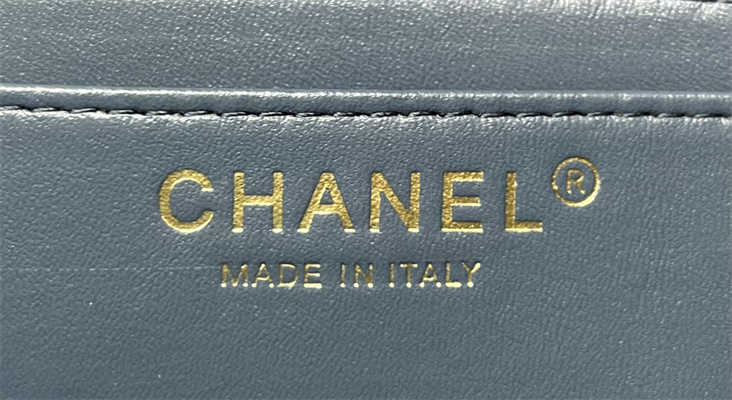 Cha.nel Mini Classic Flap Bag Denim Gold Tone Metal A01116