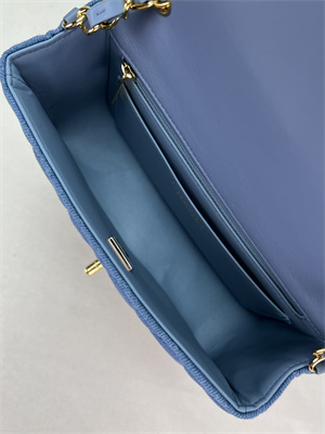 Cha.nel Mini Classic Flap Bag Denim Gold Tone Metal A01116