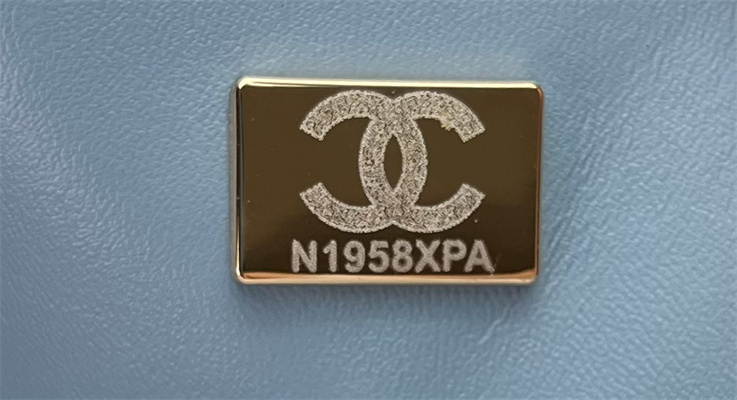 Cha.nel Mini Classic Flap Bag Denim Gold Tone Metal A01116