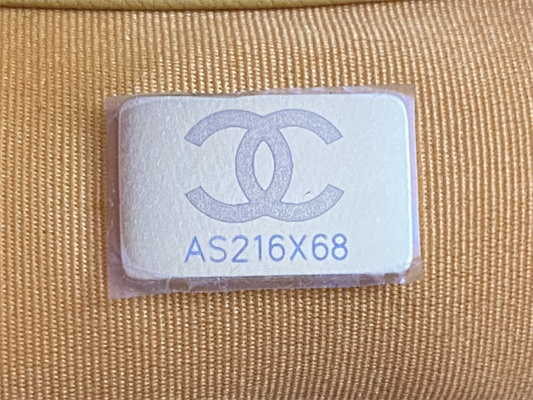 Cha.nel Tote Bag Lambskin Gold Tone Metal Yellow AS4188