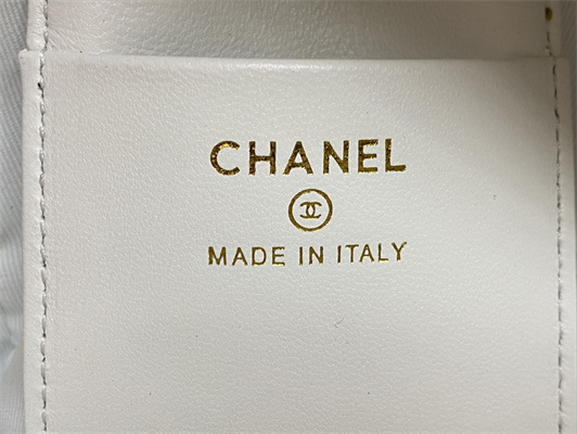 Cha.nel Classic Mini Backpack Grained Calfskin Gold Tone Metal White AP3573