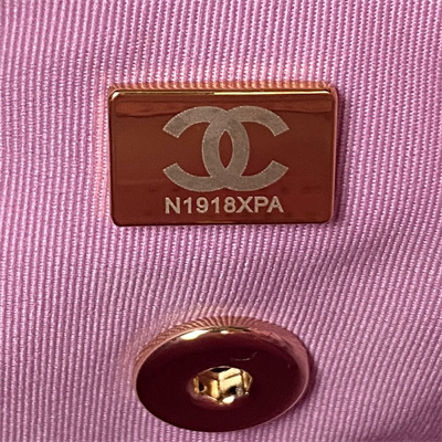 Cha.nel Backpack Grained Calfskin Gold Tone Metal Pink AS4058