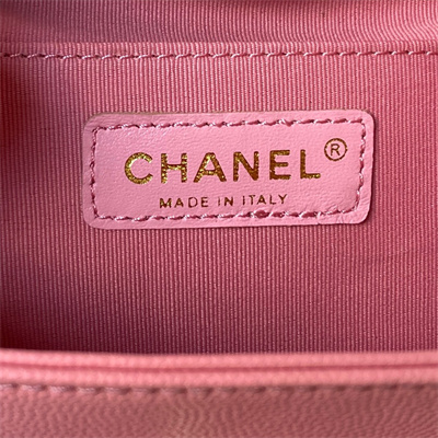 Cha.nel Backpack Grained Calfskin Gold Tone Metal Pink AS4399