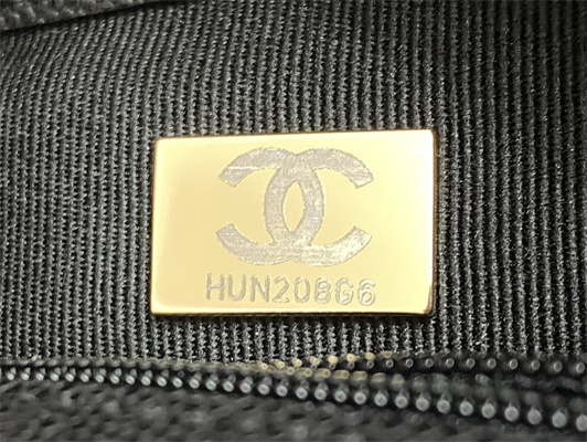 Cha.nel Backpack Grained Calfskin Gold Tone Metal Black AS4490