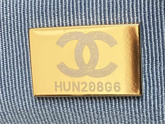 Cha.nel Backpack Grained Calfskin Gold Tone Metal Dk Blue AS4490