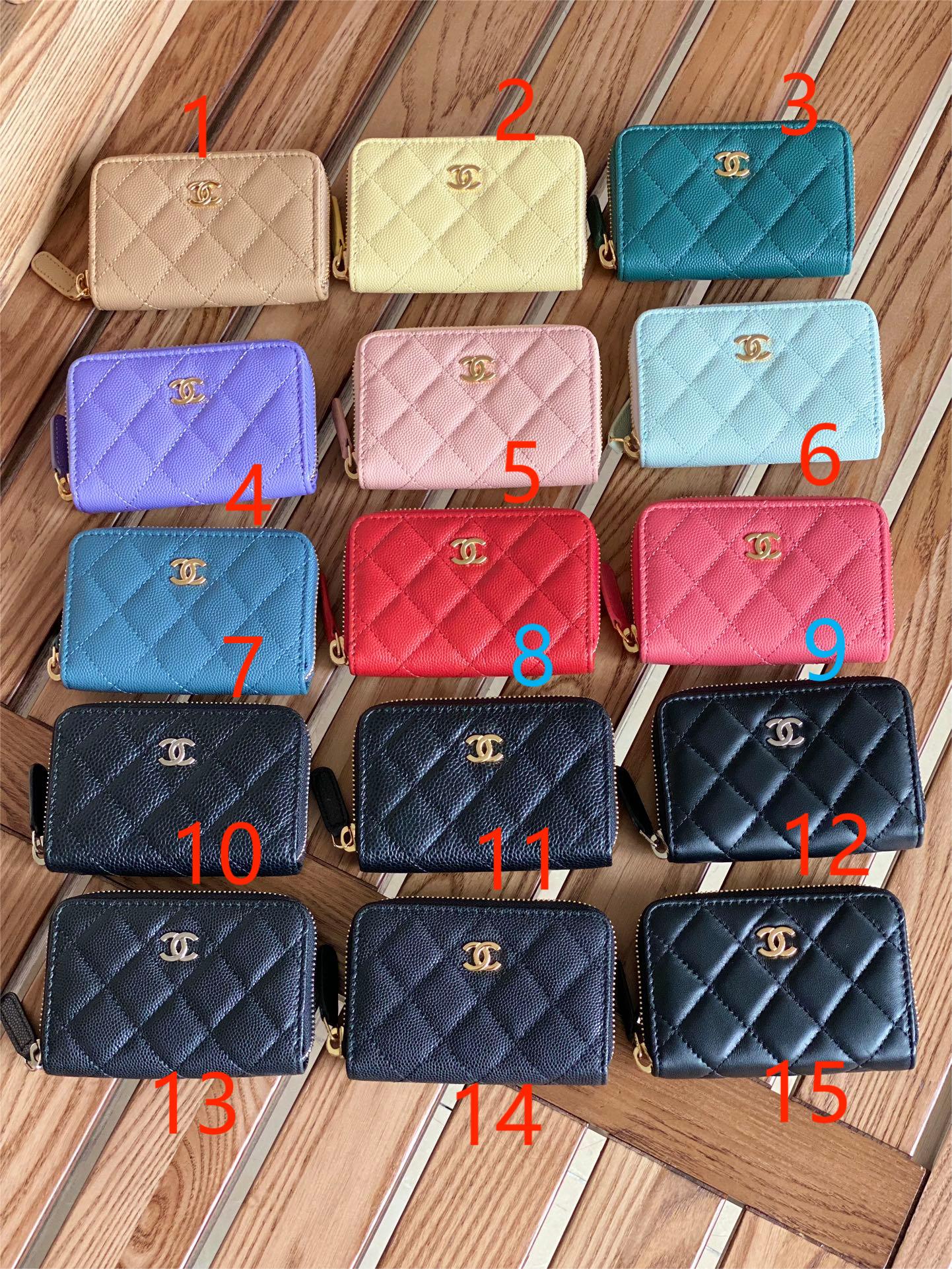 Cha.nel Classic Zipper Card Holder Lambskin/Grained Calfskin AP0216