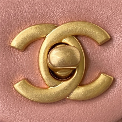 Cha.nel Mini Flap Bag Lambskin With Ball Gold Tone Metal Pink AS1787