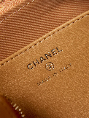 Cha.nel Mini Hobo Bag Aged Calfskin Gold Tone Metal Brown AS3647