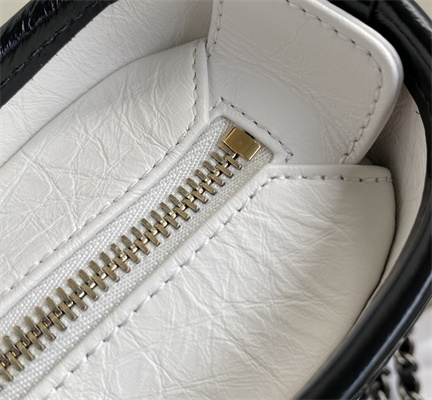 Cha.nel Small Gabrielle Hobo Bag Aged Calfskin White A91810