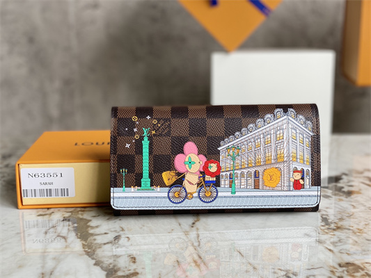 L.V Sarah Wallet Vivienne Holidays Damier Ebene Canvas N63551