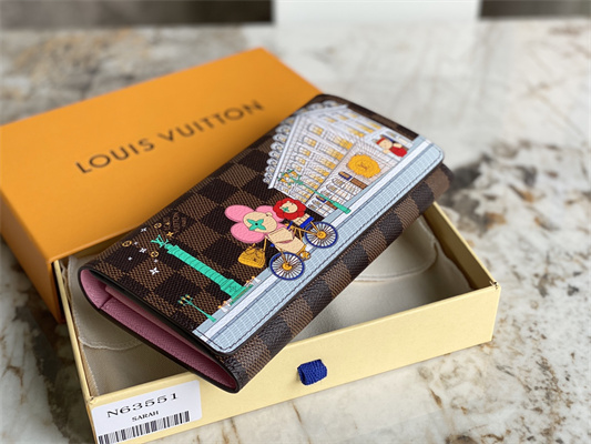 L.V Sarah Wallet Vivienne Holidays Damier Ebene Canvas N63551