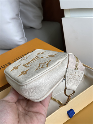 L.V Mini Pochette Accessories Monogram Empreinte Cream/Saffron M80501