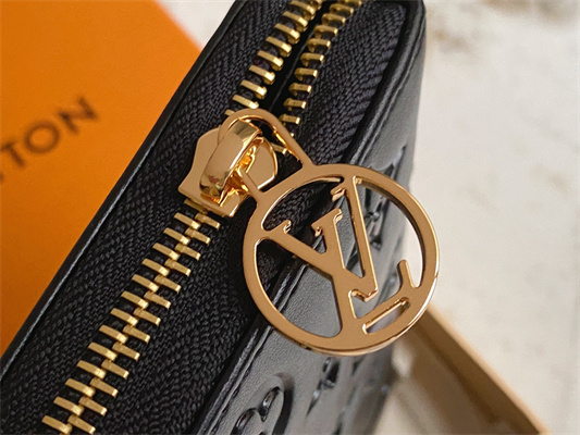 L.V Zippy Wallet Monogram Embossed Lambskin Black M81510