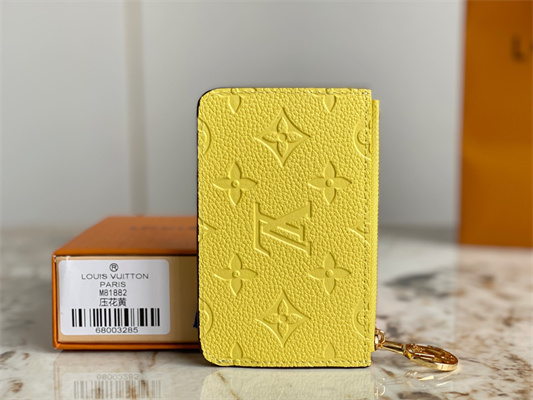 L.V Romy Card Holder Monogram Empreinte Leather Yellow M81882