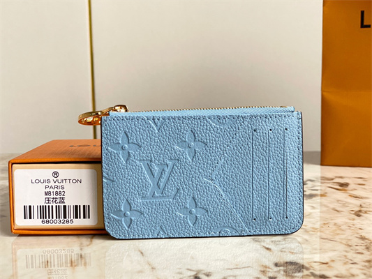 L.V Romy Card Holder Monogram Empreinte Leather Blue M81882