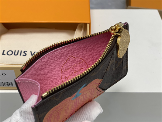 L.V X YK Romy Card Holder Pumpkin Monogram Canvas M82110