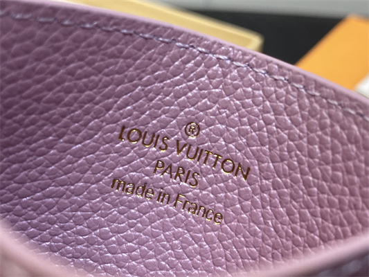 L.V Charms Card Holder Monogram Empreinte Iridescent Pink M82132