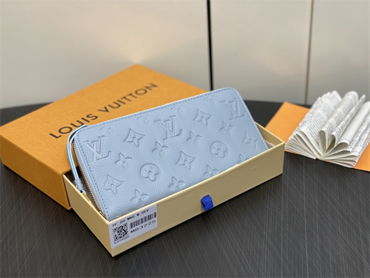 L.V Zipper Wallet Monogram Empreinte Blue M83225