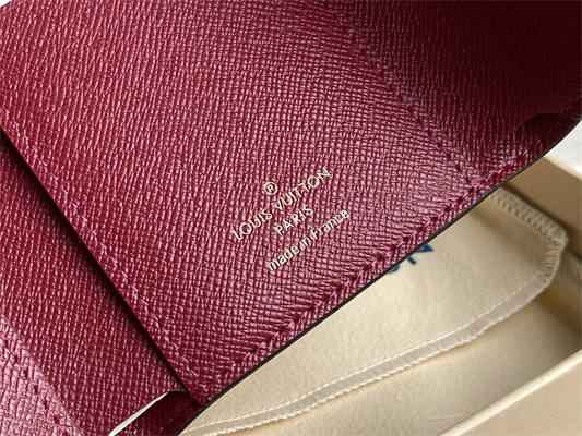 L.V Victorine Wallet Monogram Canvas Inside Dk Red M41938