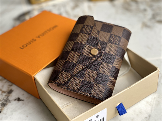 L.V Victorine Wallet Damier Ebene Inside Pink N41700