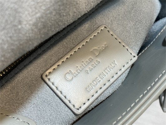 CD Mini Lady Di.or Bag Cannage Calfskin With Diamond Motif Grey Color
