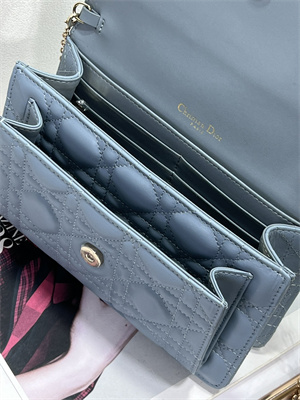 CD Miss Dior Chain Pouch Cannage Lambskin Cloud Blue