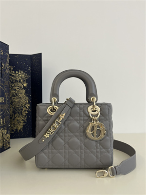 CD Small Lady Di.or My ABCDior Bag Cannage Lambskin Gold Tone Metal Taupe