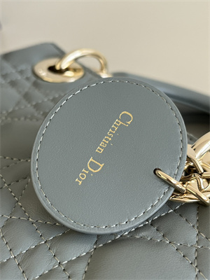 CD Small Lady Di.or My ABCDior Bag Cannage Lambskin Gold Tone Metal Stone Grey