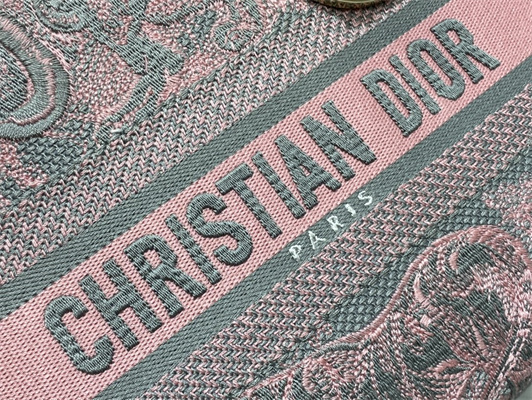 CD Medium Lady Di.or D-Lite Bag Toile de Jouy Embroidery Grey And Pink