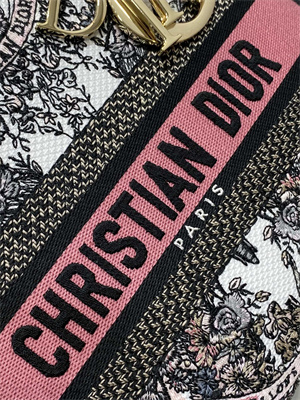 CD Medium Lady Di.or D-Lite Bag Butterfly Around The World Embroidery White and Pastel Pink