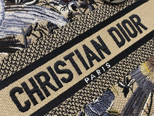 CD Medium Lady Di.or D-Lite Bag Jardin d’Hiver Embroidery Beige