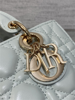 CD Lady D-Joy Micro Bag Cannage Lambskin Gold Tone Metal Placid Blue