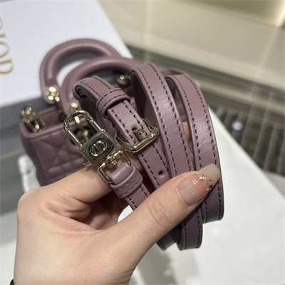 CD Lady D-Joy Micro Bag Cannage Lambskin Gold Tone Metal Peony Pink