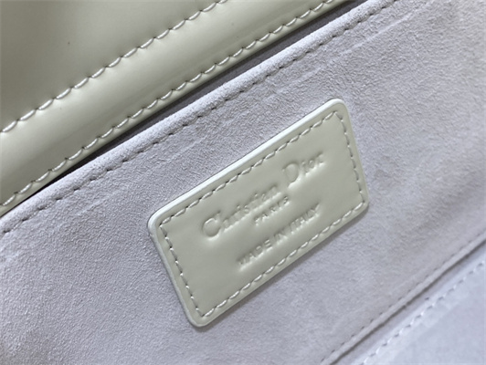 CD Medium Lady D-Joy Bag Patent Cannage Calfskin Gold Tone Metal Latte