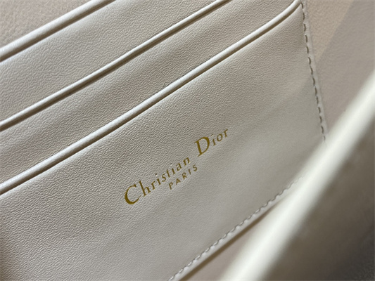 CD Miss Caro Mini Bag Macrocannage Lambskin Gold Tone Metal Beige