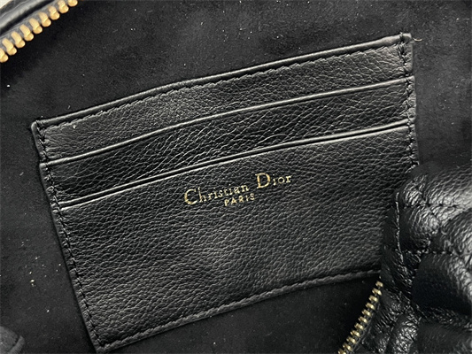 CD Caro D-Cosy Mini Bag Supple Cannage Calfskin Gold Tone Metal Black